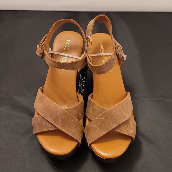 BRAND NEW SOPHIA MILANO GENUINE DISTRESS LEATHER ESPADRILLE SANDAL - Picture 3 of 14